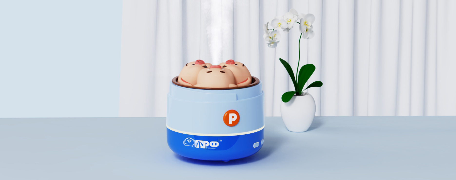 INXDOLHOM Mini Cartoon Steamer Humidifier