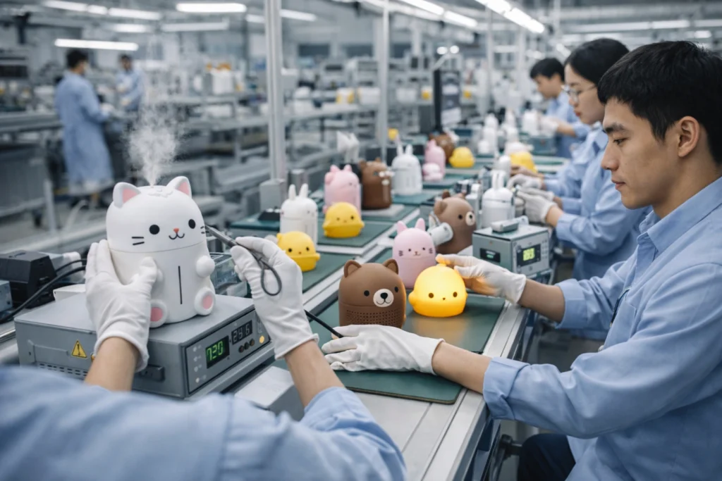 factory assembly and testing of character themed electronic products