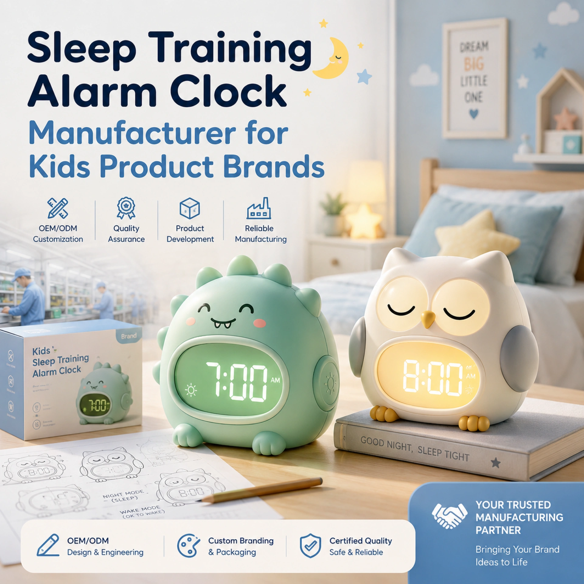 Sleep Training Alarm Clock Manufacturer for Kids Product Brands