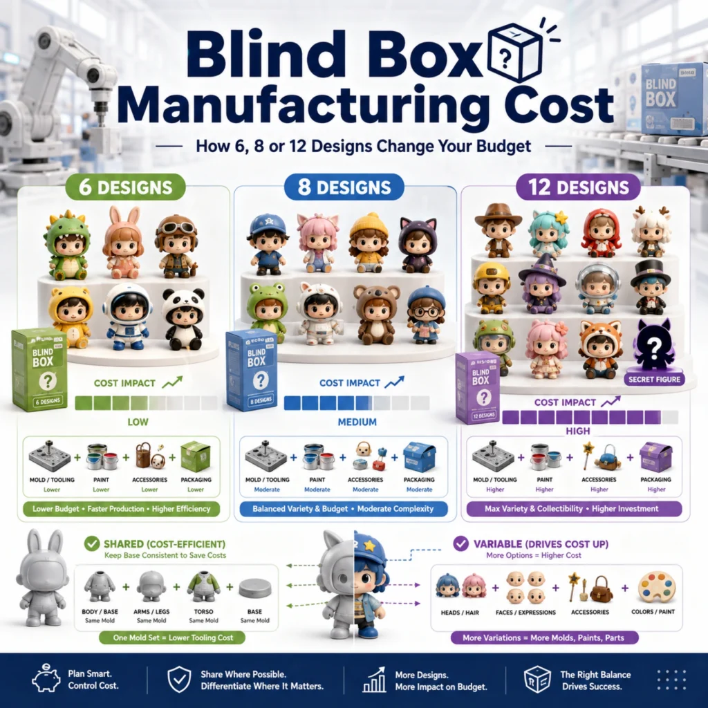Blind Box Manufacturing Cost: How 6, 8 or 12 Designs Change Your Budget