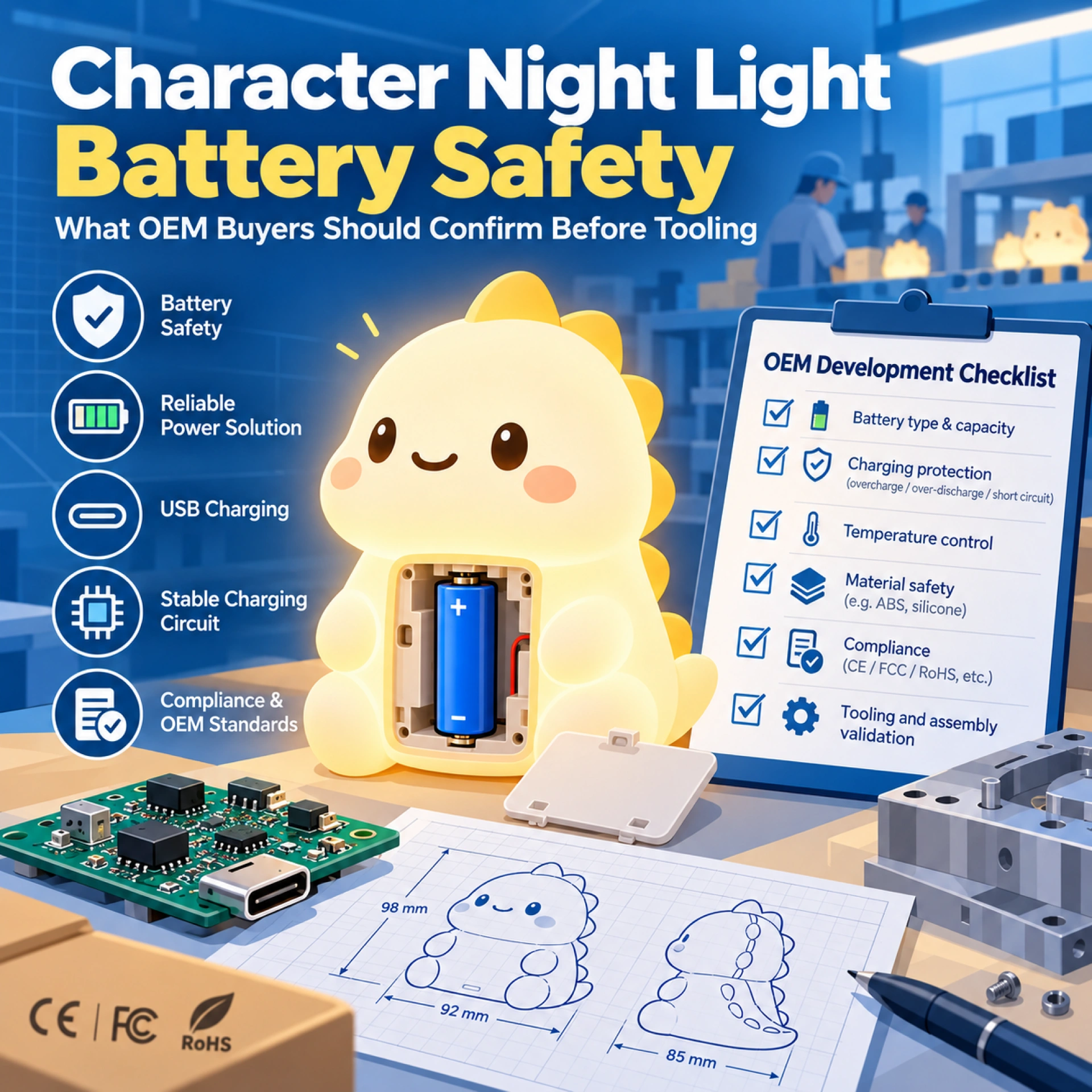 Character Night Light Battery Safety: What OEM Buyers Should Confirm Before Tooling